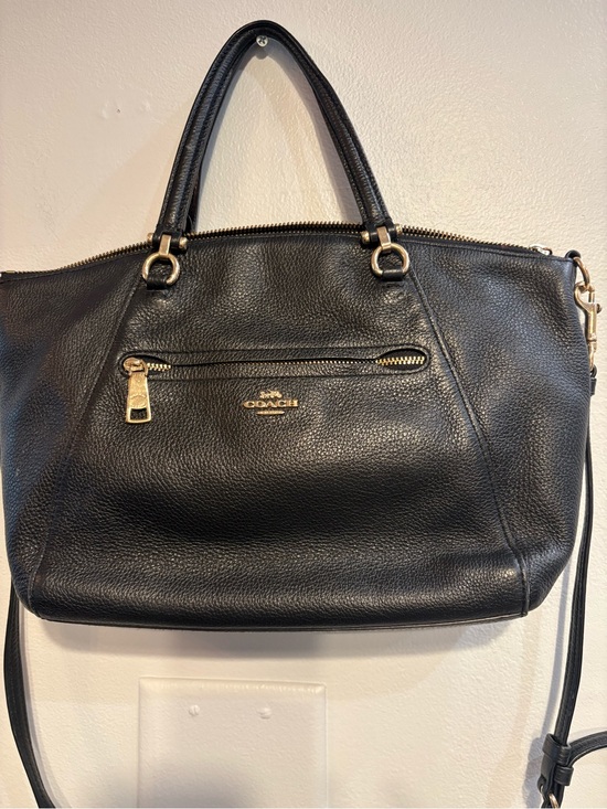 Coach Handbags - Coach Black Leather Satchel Bag with Gold Hardware